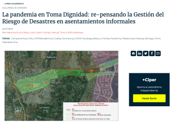 La pandemia en Toma Dignidad: re-pensando la Gestión del Riesgo de Desastres en asentamientos informales