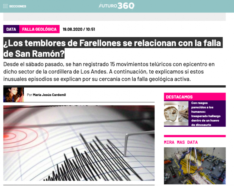 Futuro 360.com: ¿Los temblores de Farellones se relacionan con la falla de San Ramón?