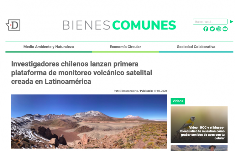 El Desconcierto.cl: Investigadores chilenos lanzan primera plataforma de monitoreo volcánico satelital creada en Latinoamérica