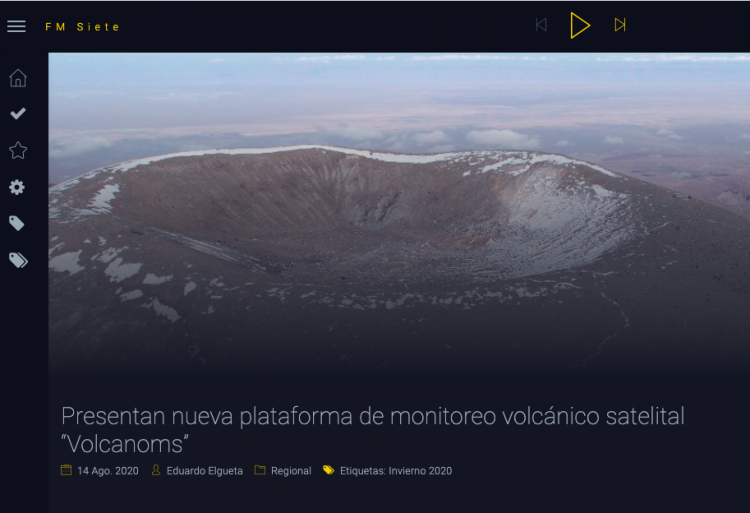 Radio FM7.cl: Presentan nueva plataforma de monitoreo volcánico satelital “Volcanoms”