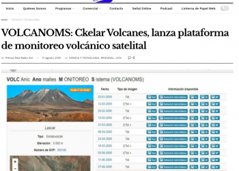 Radio Sol.cl: VOLCANOMS: Ckelar Volcanes, lanza plataforma de monitoreo volcánico satelital
