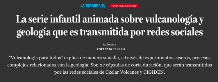 La Tercera TV: La serie infantil animada sobre vulcanología y geología que es transmitida por redes sociales