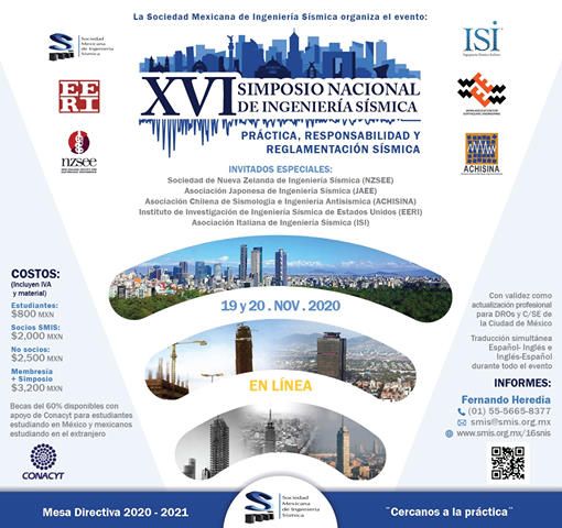 XVI Simposio Nacional de Ingeniería Sísmica