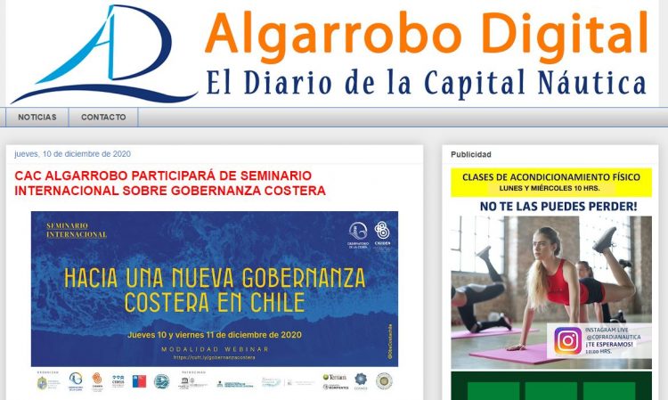 Algarrobo al Día.cl: CAC de Algarrobo participará de seminario internacional sobre gobernanza costera.