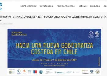 CEDEUS.cl: Seminario Internacional 10/12:  “Hacia una nueva gobernanza costera en Chile»