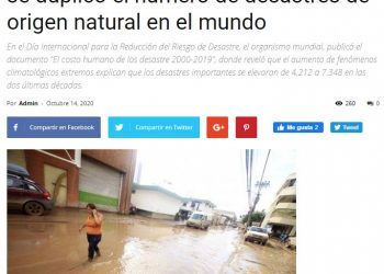 Codex Verde.cl – Informe ONU: En los últimos 20 años se duplicó el número de desastres de origen natural en el mundo