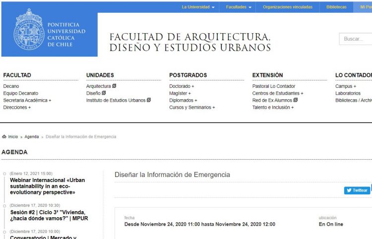 Fadeu.uc.cl: Diseñar la Información de Emergencia