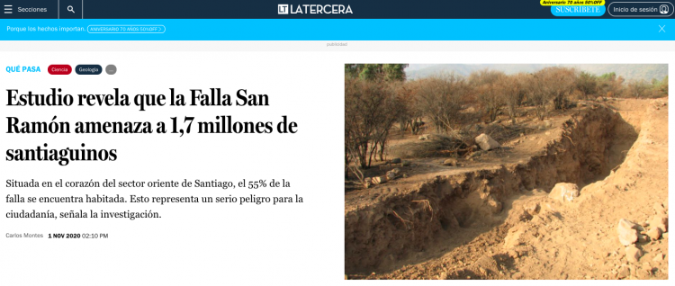 Qué Pasa: Estudio revela que la Falla San Ramón amenaza a 1,7 millones de santiaguinos.