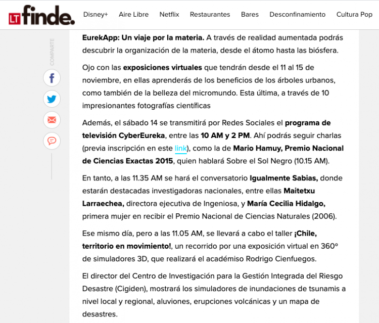 La Tercera: Gratis: El festival científico con realidad aumentada y un programa de TV
