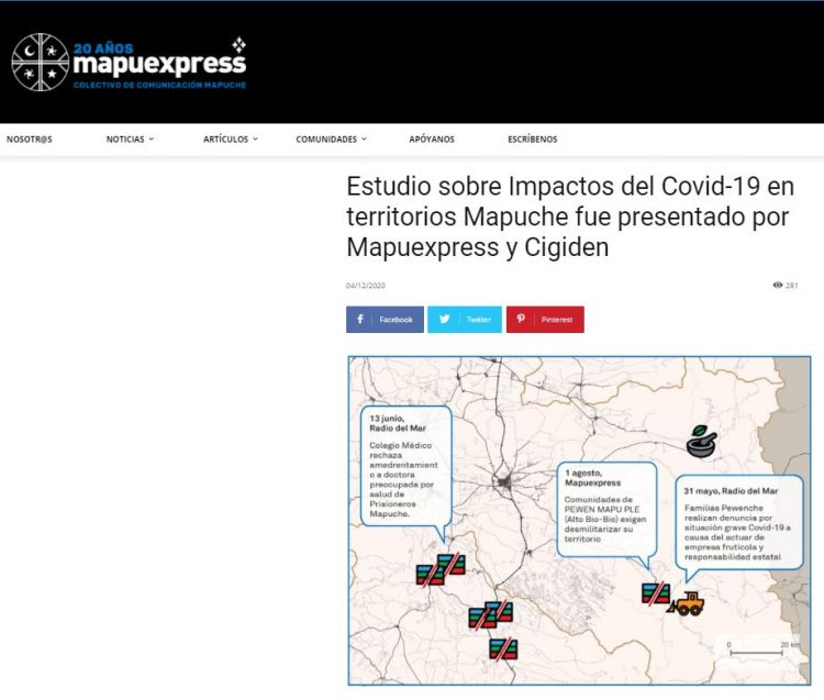 Mapuexpress.org: Estudio sobre Impactos del Covid-19 en territorios Mapuche fue presentado por Mapuexpress y Cigiden.