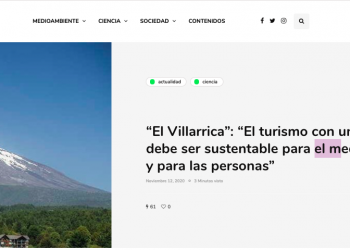 PáginaV.cl – “El Villarrica”: “El turismo con un volcán activo debe ser sustentable para el medio ambiente y para las personas”.