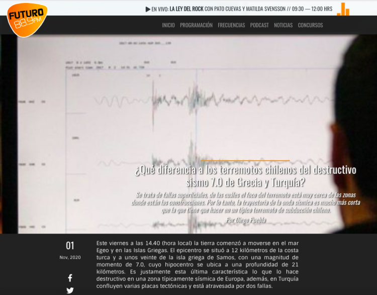 Radio Futuro: ¿Qué diferencia a los terremotos chilenos del destructivo sismo 7.0 de Grecia y Turquía?