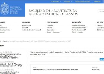 Fadeu.uc.cl: Seminario internacional Observatorio de la Costa – CIGIDEN: «Hacia una nueva gobernanza costera en Chile».