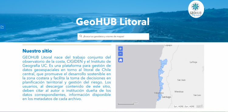 Geohub Litoral: herramientas de captura, catalogación y visualización de información geográfica costera de Chile