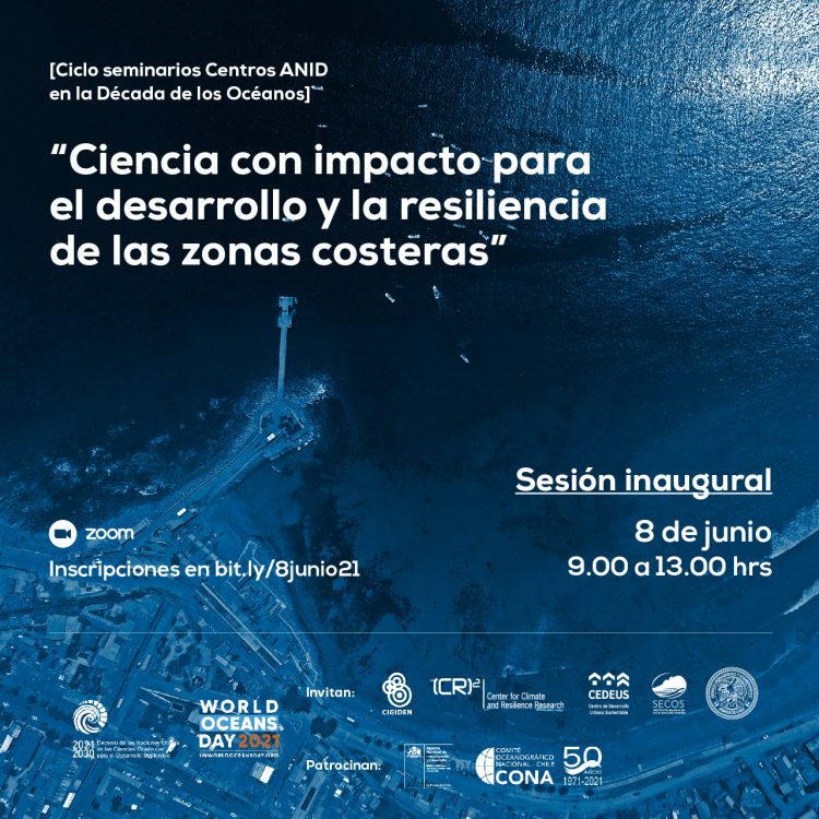 Serie de seminarios Centros ANID + SHOA “Ciencia con impacto para el desarrollo y la resiliencia de zonas costeras”.