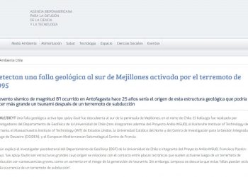 Dicyt.cl: Detectan una falla geológica al sur de Mejillones activada por el terremoto de 1995