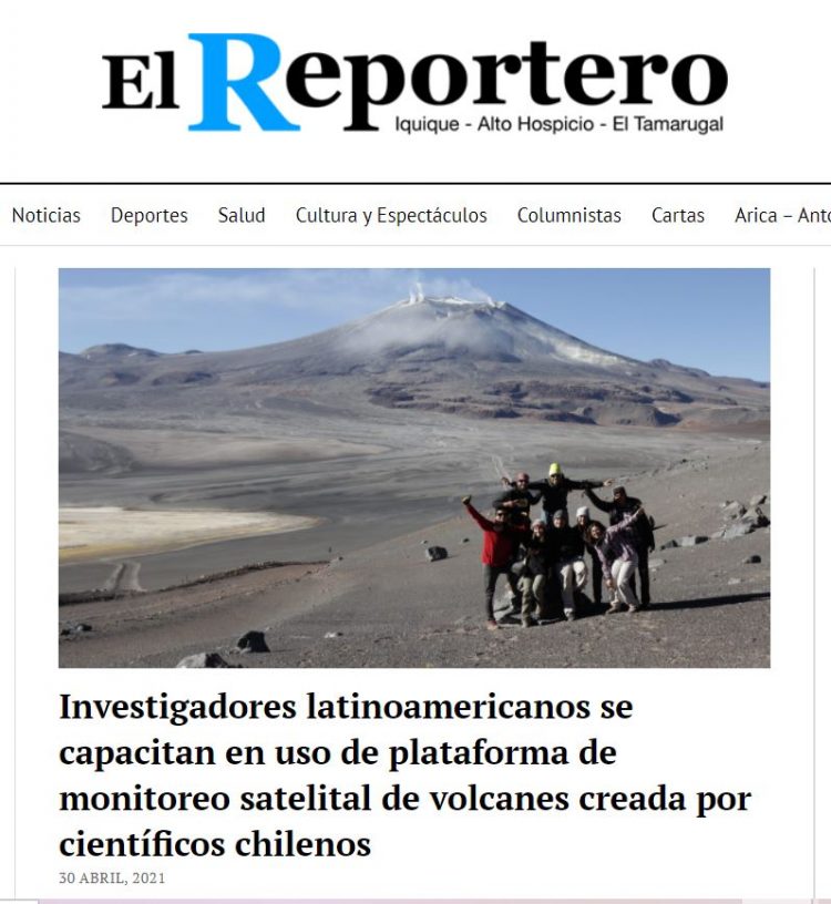 El Reportero: Investigadores latinoamericanos se capacitan en uso de plataforma de monitoreo satelital de volcanes creada por científicos chilenos