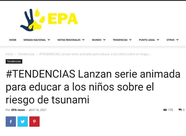 Epanews.cl: Lanzan serie animada para educar a los niños sobre el riesgo de tsunami.