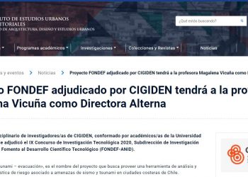 Estudiosurbanos.uc.cl: Proyecto FONDEF adjudicado por CIGIDEN tendrá a la profesora Magalena Vicuña como Directora Alterna.