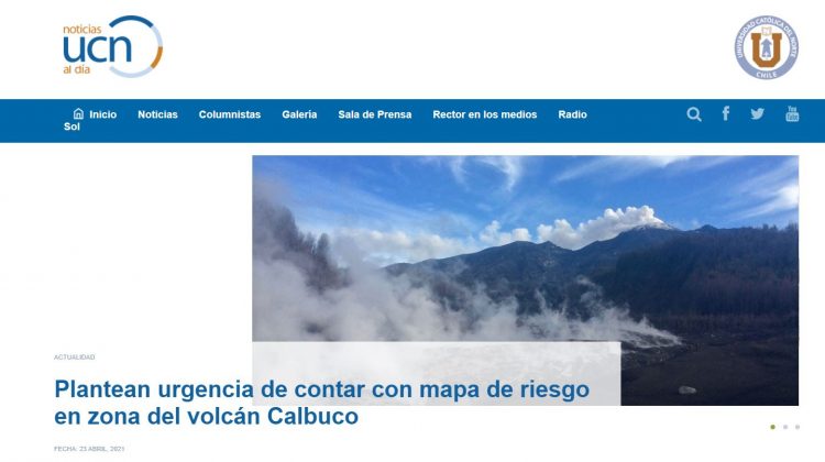 Noticias.ucn.cl: Plantean urgencia de contar con mapa de riesgo en zona del volcán Calbuco.