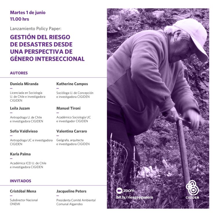 Lanzamiento policy paper «Gestión del Riesgo de Desastres desde una Perspectiva de Género Interseccional»