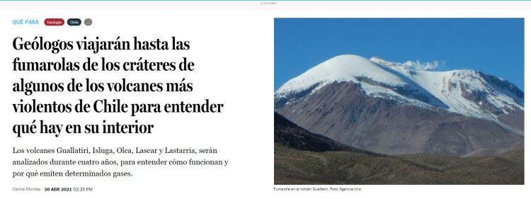 Qué Pasa: Geólogos viajarán hasta las fumarolas de los cráteres de algunos de los volcanes más violentos de Chile para entender qué hay en su interior.
