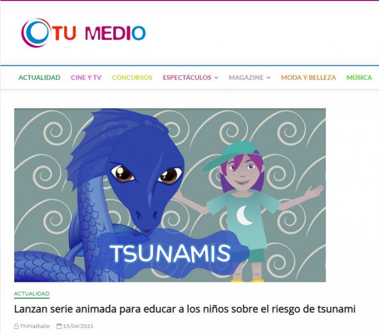 Tu Medio: Lanzan serie animada para educar a los niños sobre el riesgo de tsunami.