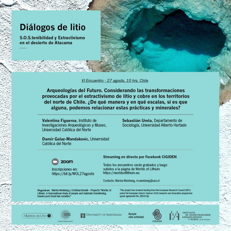 Sexto encuentro «Diálogos de litio. S.O.S.tenibilidad y Extractivismo en el desierto de Atacama»