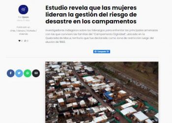 El Ciudadano: Estudio revela que las mujeres lideran la gestión del riesgo de desastre en los campamentos.