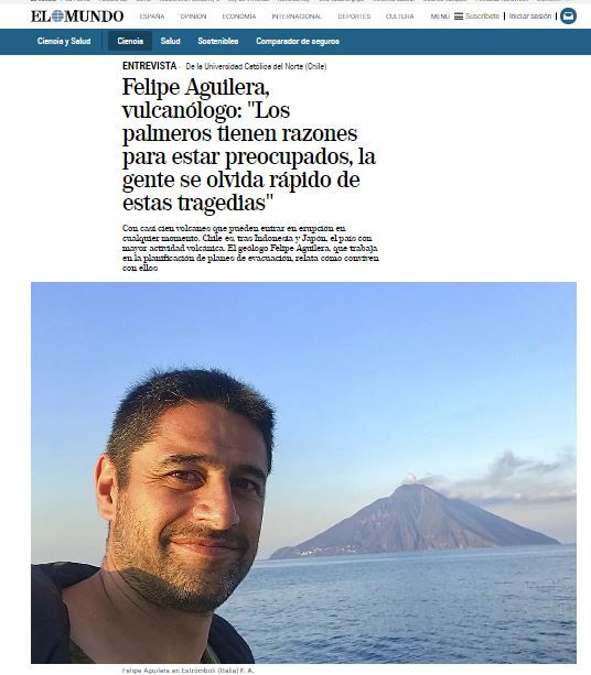 El Mundo España – Felipe Aguilera, vulcanólogo: «Los palmeros tienen razones para estar preocupados, la gente se olvida rápido de estas tragedias»