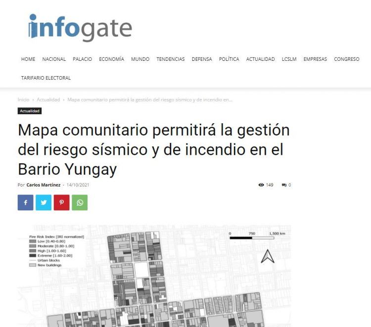 Infogate – Mapa comunitario permitirá la gestión del riesgo sísmico y de incendio en el Barrio Yungay