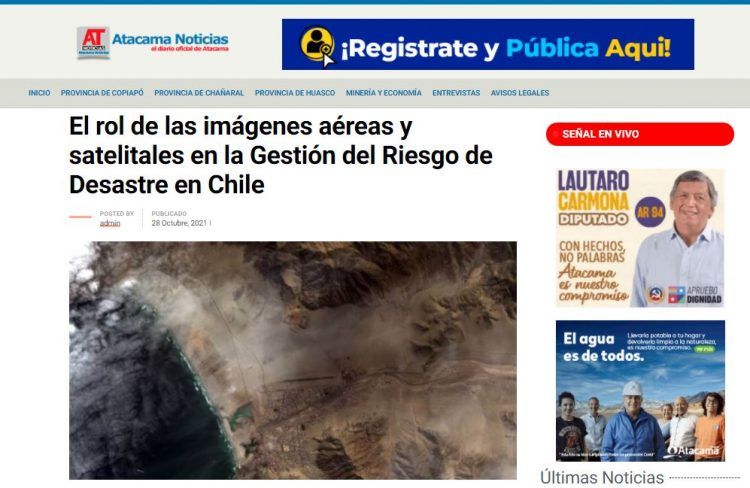 Atacama Noticias – El rol de las imágenes aéreas y satelitales en la Gestión del Riesgo de Desastre en Chile