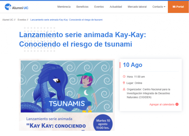 Alumni.uc.cl: Lanzamiento serie animada Kay-Kay: Conociendo el riesgo de tsunami