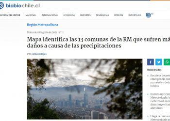Biobiochile.cl: Mapa identifica las 13 comunas de la RM que sufren más daños a causa de las precipitaciones
