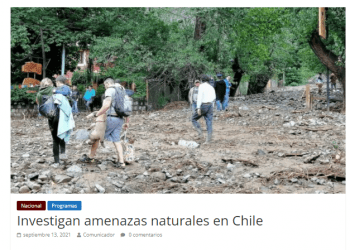 Canal21tv.cl: Investigan amenazas naturales en Chile
