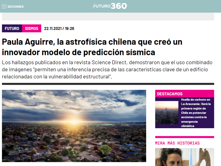 Futuro360.com: Paula Aguirre, la astrofísica chilena que creó un innovador modelo de predicción sísmica