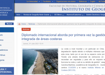 GeograDiplomado internacional aborda por primera vez la gestión integrada de áreas costerasfía.uc.cl: