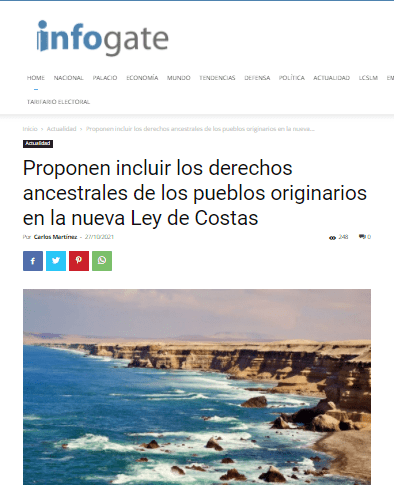 Infogate.cl: Proponen incluir los derechos ancestrales de los pueblos originarios en la nueva Ley de Costas