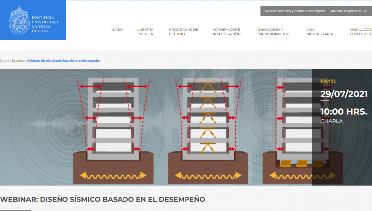 Ing.uc.cl: Webinar «Diseño sísmico basado en el desempeño»