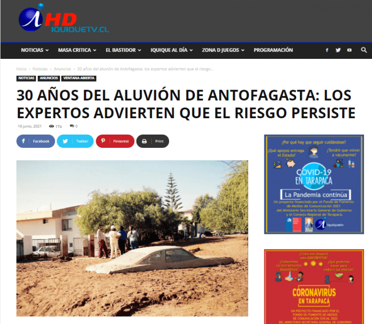 Iquiquetv.cl – 30 años del aluvión de Antofagasta: Los expertos advierten que el riesgo persiste