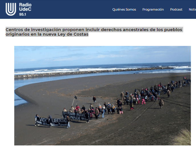 Radioudec.cl: Centros de investigación proponen incluir derechos ancestrales de los pueblos originarios en la nueva Ley de Costas
