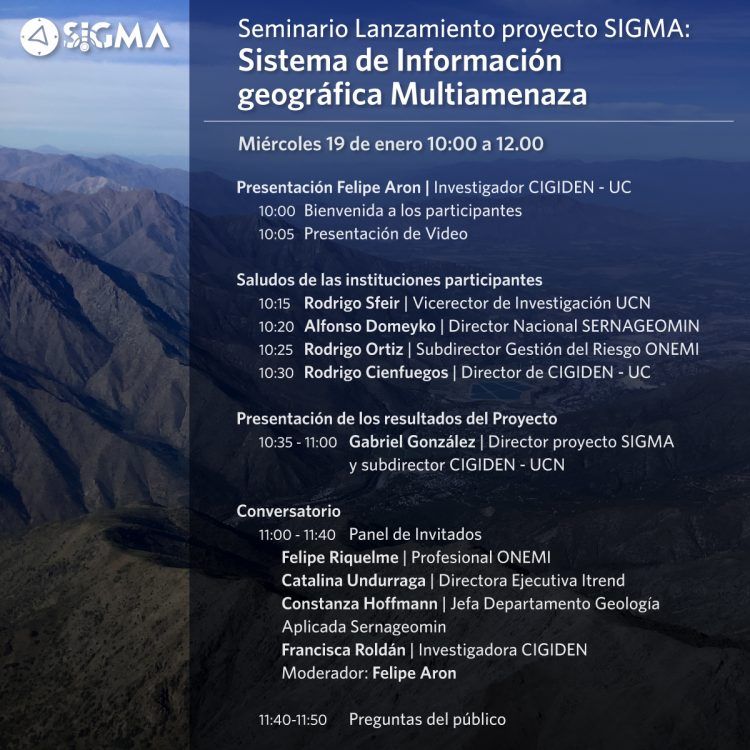 Seminario proyecto SIGMA:  Mapa Multiamenazas en la cuenca del Río Maipo