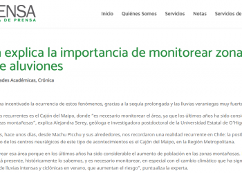 ADPrensa.cl Geóloga explica la importancia de monitorear zonas con riesgo de aluviones