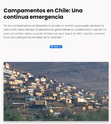 El Ciudadano: ‘Campamentos en Chile: Una continua emergencia’