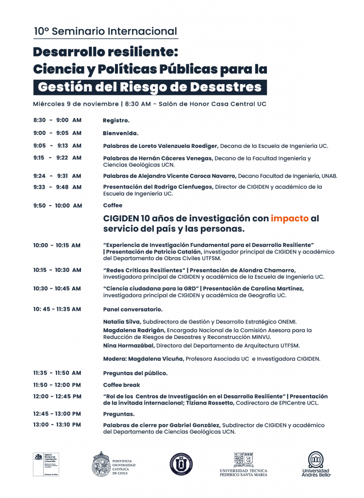 Seminario sobre desarrollo resiliente contará con destacada participación femenina