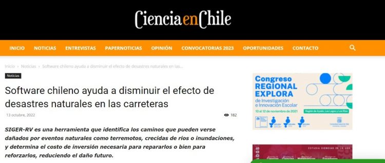 Cienciaenchile.cl | Software chileno ayuda a disminuir el efecto de desastres naturales en las carreteras￼