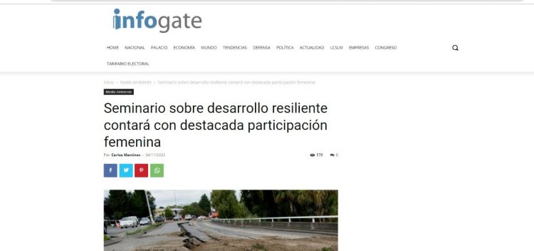 Infogate.cl | Seminario sobre desarrollo resiliente contará con destacada participación femenina