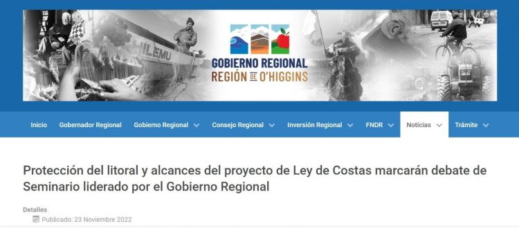 Goreohiggins.cl | Protección del litoral y alcances del proyecto de Ley de Costas marcarán debate de Seminario liderado por el Gobierno Regional