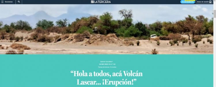 La Tercera | Qué Pasa | “Hola a todos, acá Volcán Lascar… ¡Erupción!”