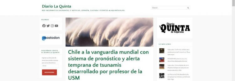 Diario La Quinta | Chile a la vanguardia mundial con sistema de pronóstico y alerta temprana de tsunamis desarrollado por profesor de la USM